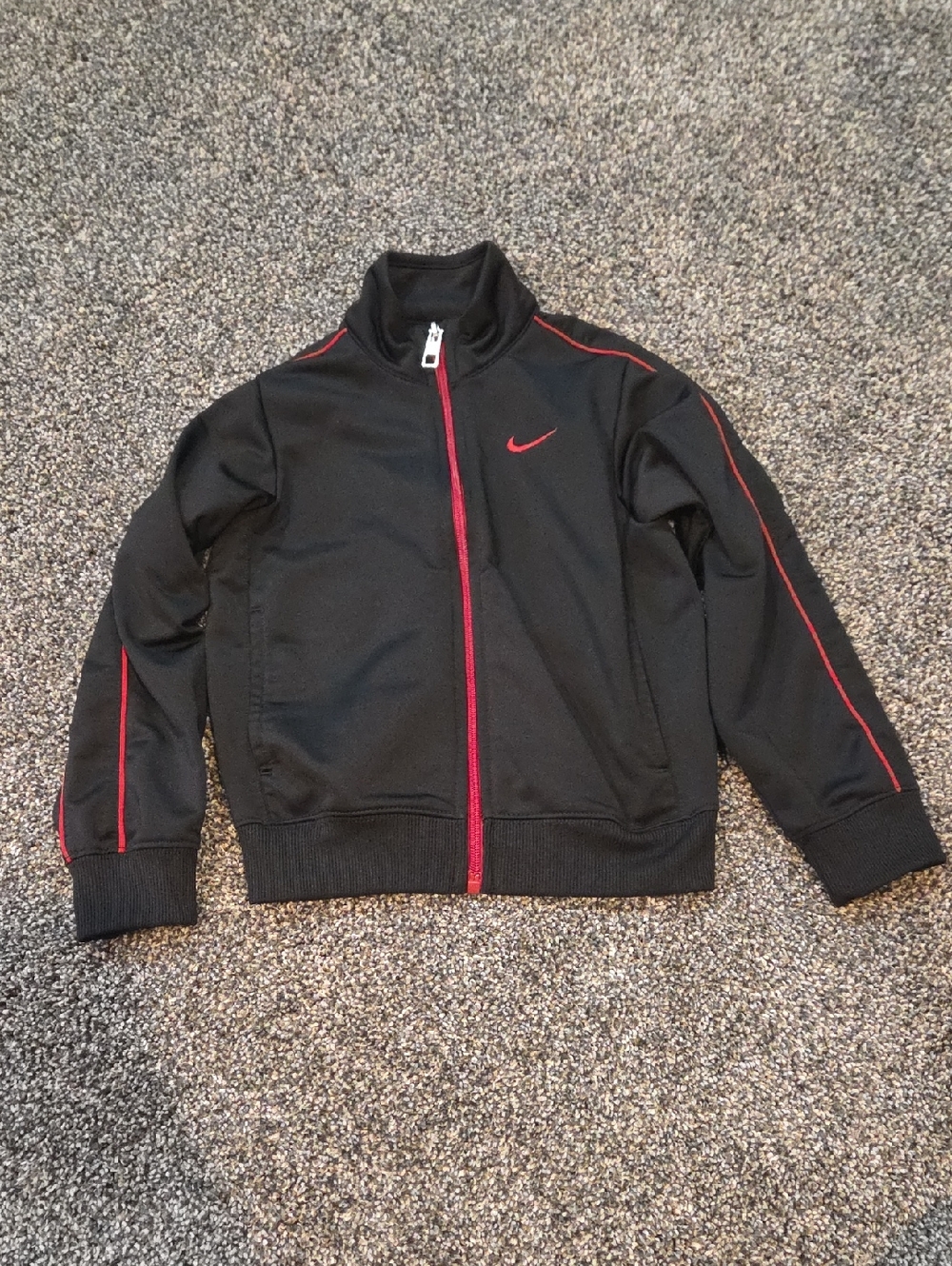 Nike Black Jacket with Red Trim and Zip